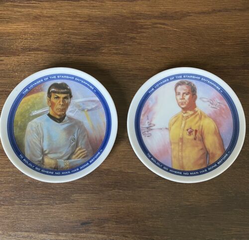 Lot 2 Star Trek Classic Tv Series Mini Plates 1991 Hamilton Gifts Paramount Pic